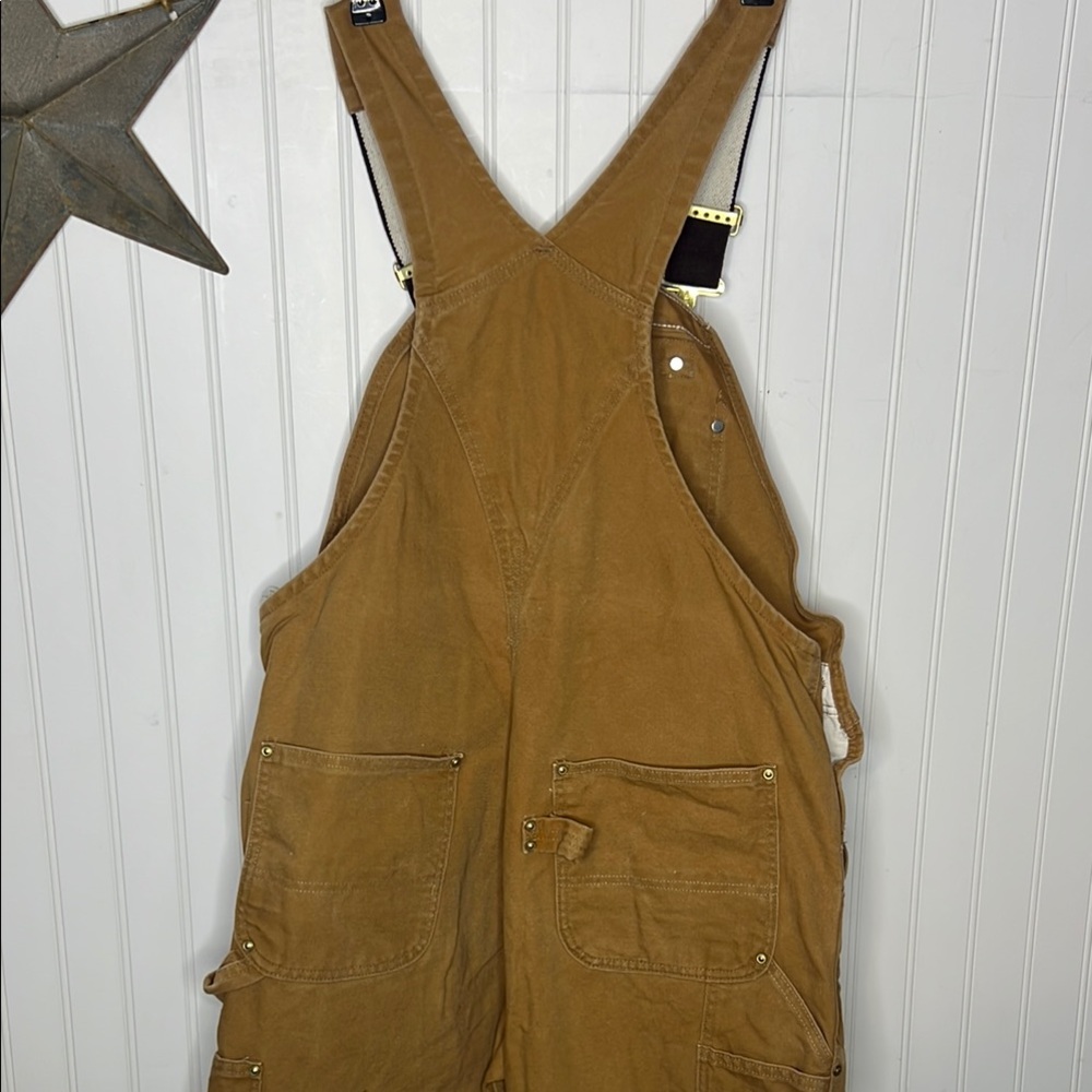 Carhartt R01 Tan Bib Overalls Size 37”X27.5” - Picture 9 of 11